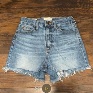 Universal Thread Light Blue High-Rise Distressed Denim Shorts